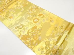 遠山にヱ霞・唐花模様織り出し　袋帯